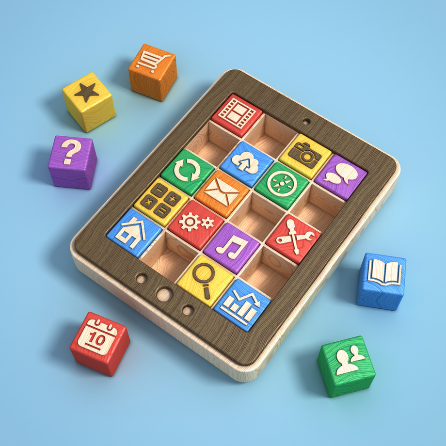 Educational software apps concept - tablet pc